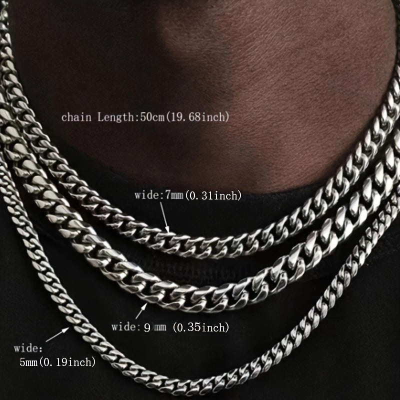 Men's Jewelry Gift: Hip Hop Style Stainless Steel Chain Necklace