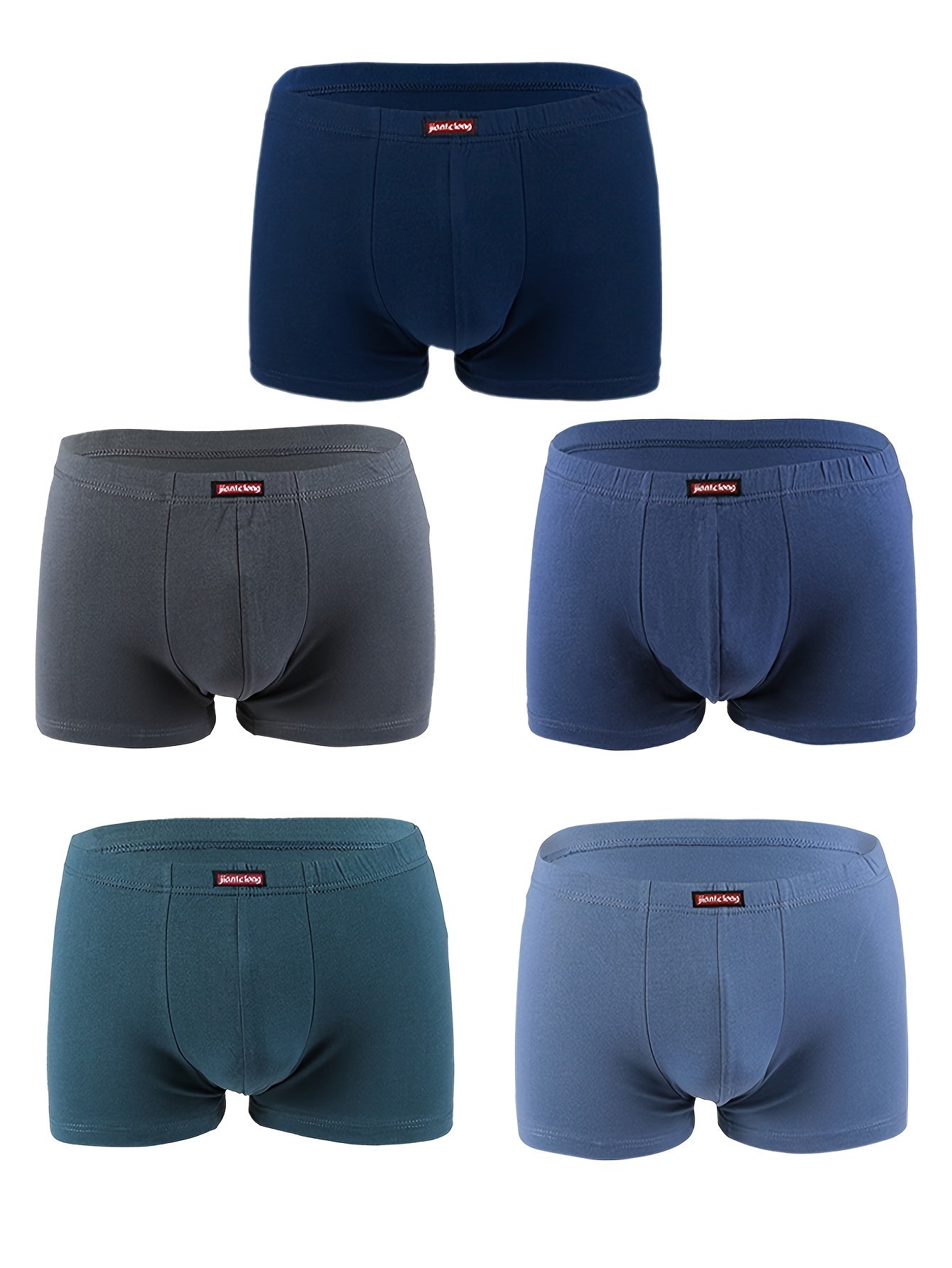 5 Men's Cotton Boxer Briefs - Breathable and Sweat Absorbent