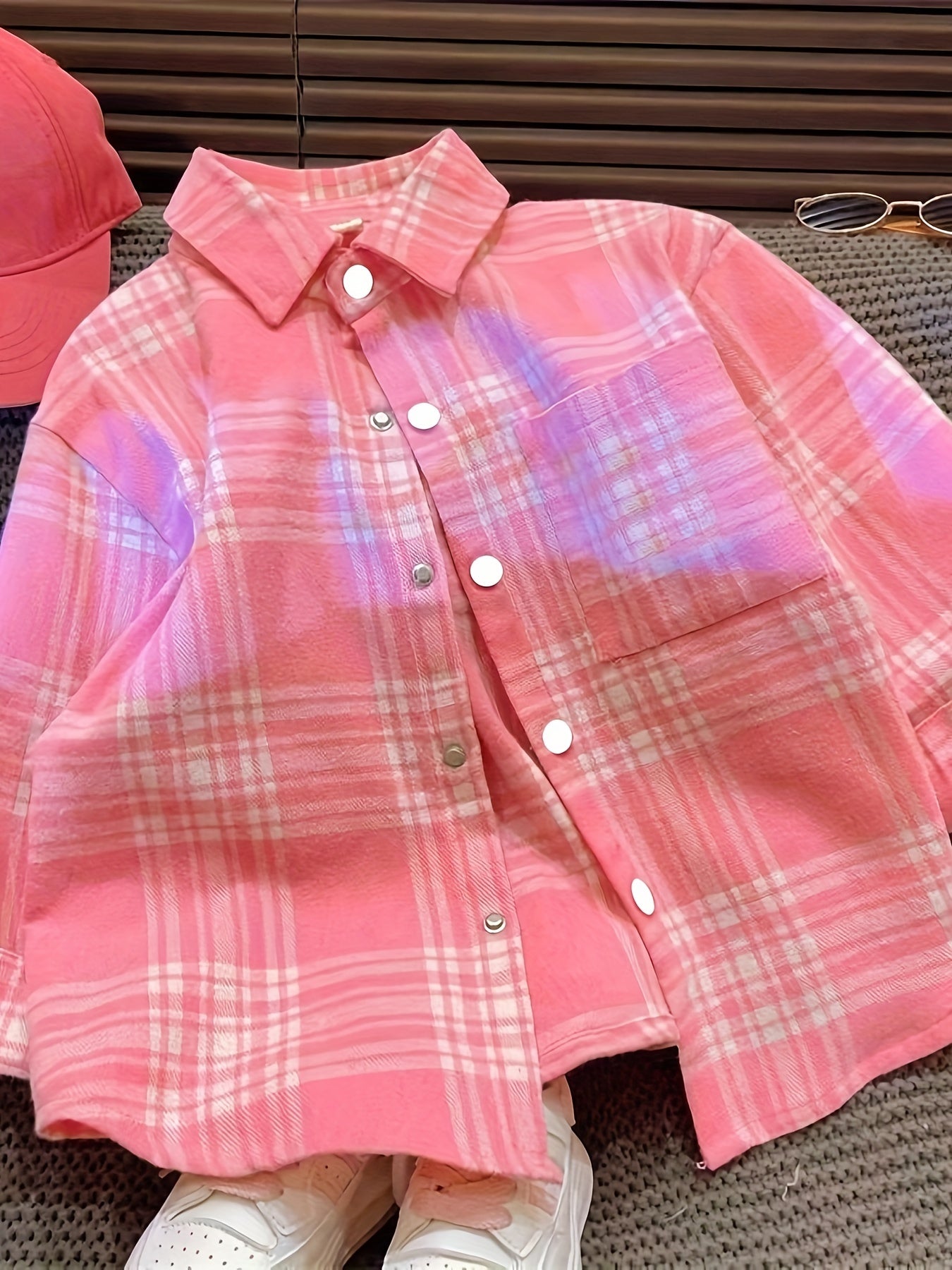 2024 Plaid Shirt Set for Girls, Perfect for Travel and Shopping