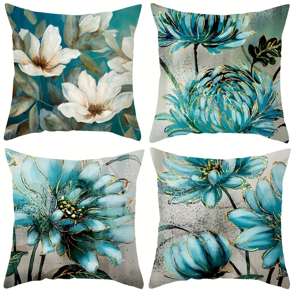 Blue Flowers Pillow Cover

- Single side square cushion cover
- Made of polyester material
- Perfect for room and home decor
- Modern sofa throw pillow cover
- Great for bedroom accessories
- Pillow insert not included