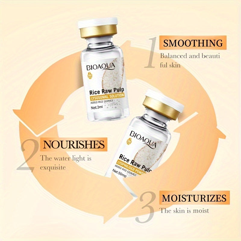 Rice Raw Pulp Enzyme Serum with Hyaluronic Powder and Lysozyme Solution - Moisturizing facial serum for all skin types