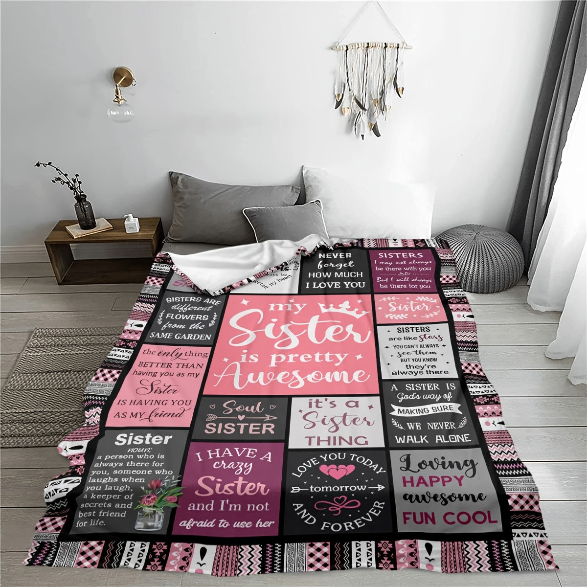 Gifts for Sisters: Sister Birthday Gifts, Best Friend Birthday Gifts for Women; Blanket for Little Sister - Perfect for Christmas and Thanksgiving; Big Sister Gifts for Bed, Couch, or Chair