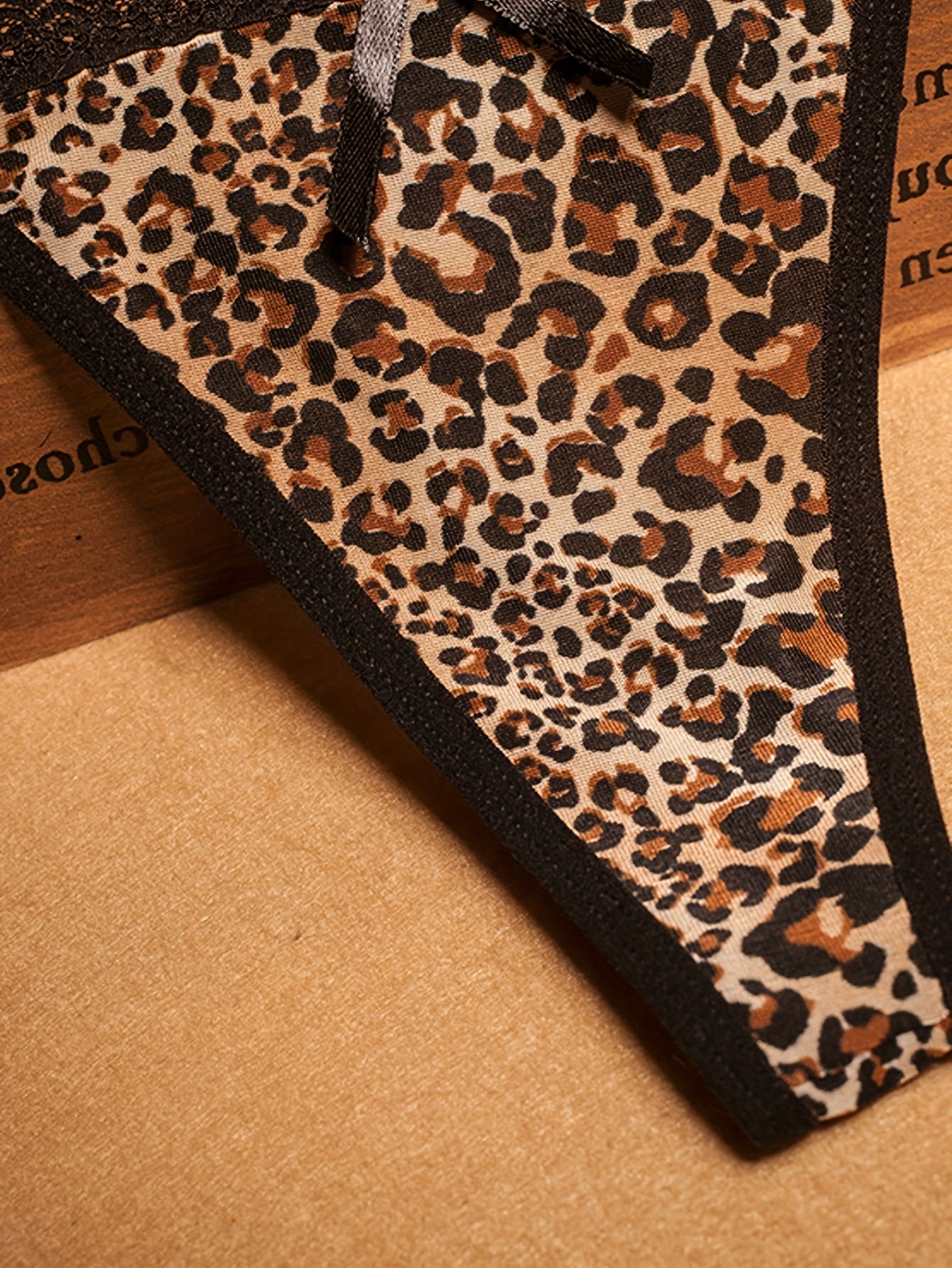 Women's low waist intimates with leopard print design