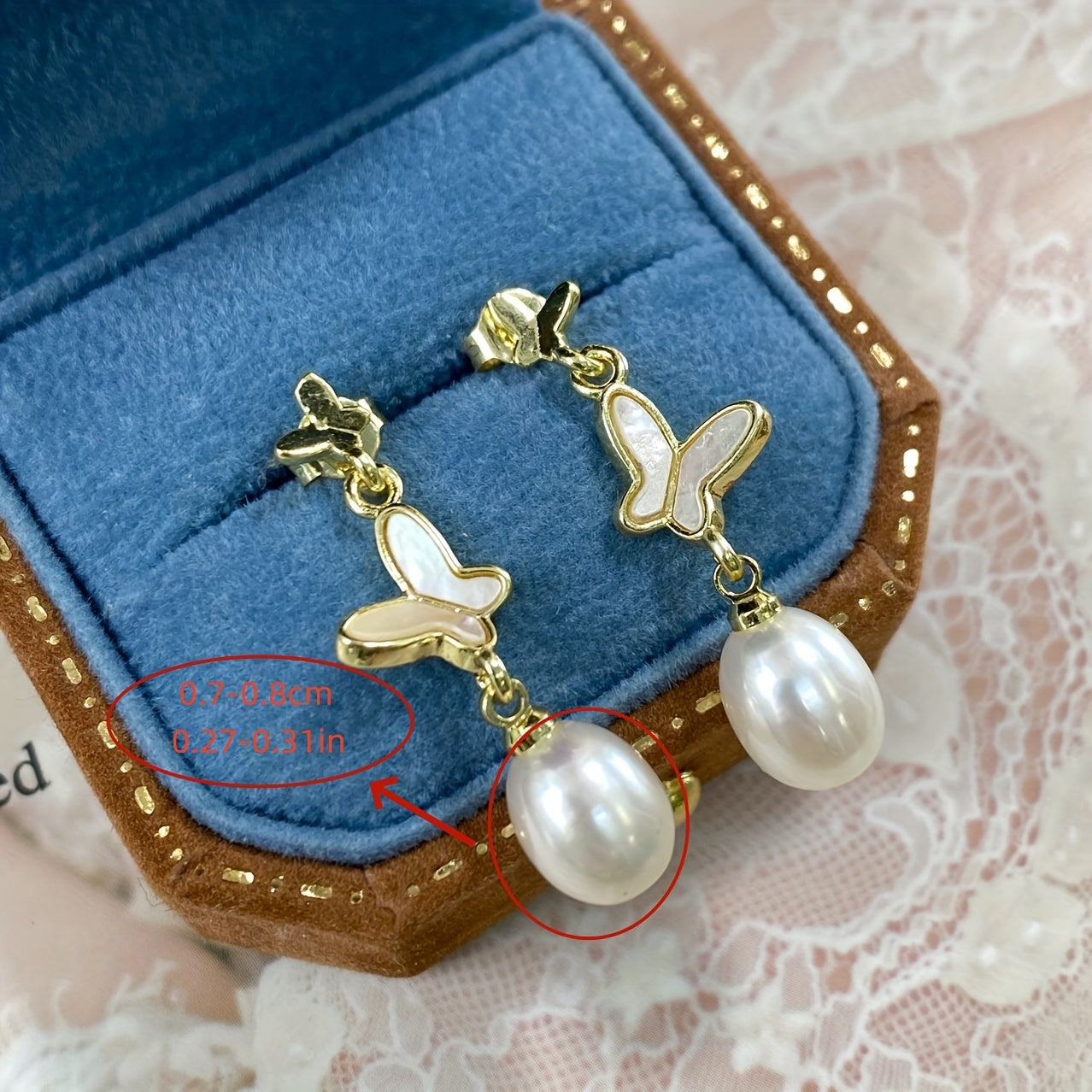 925 Sterling Silver Butterfly Stud Earrings featuring Natural Freshwater Pearl Dangles, Boho Chic Style Jewelry for Women, Perfect for Both Casual and Formal Wear, Great Gift Option for Valentine's Day