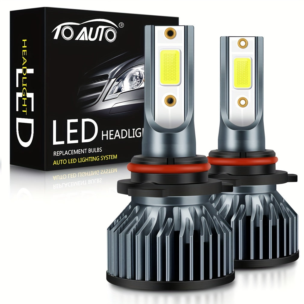 2pcs H4 LED Headlight Bulbs for Car, 40W, 12V, 6000K, Without Battery