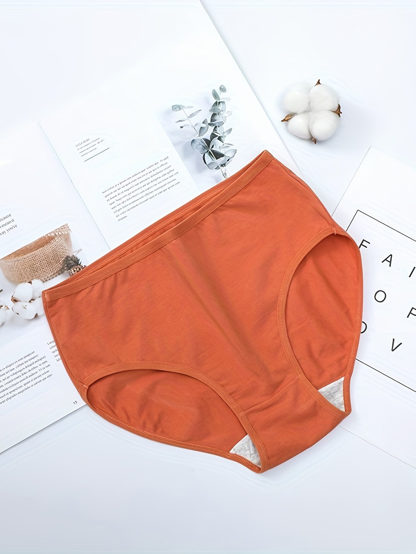 5 Simple Solid Briefs for women, high waist, comfy, breathable, stretchy intimates.