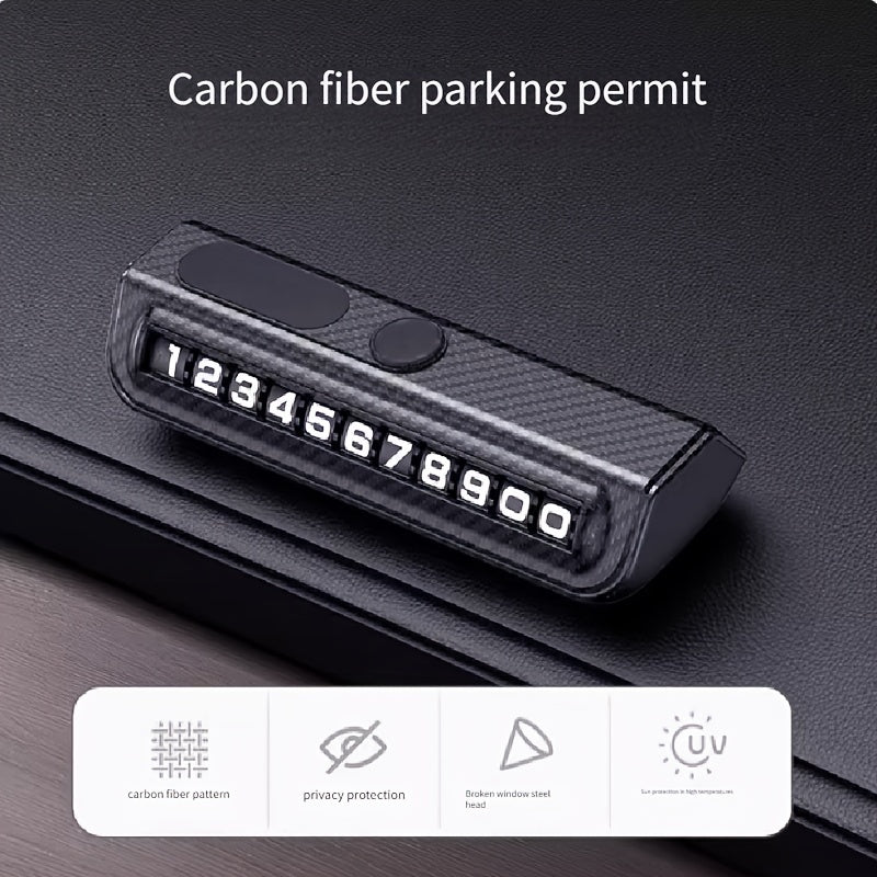 Temporary car moving phone plate, high-end creative number keeper ornament for car interior parking.