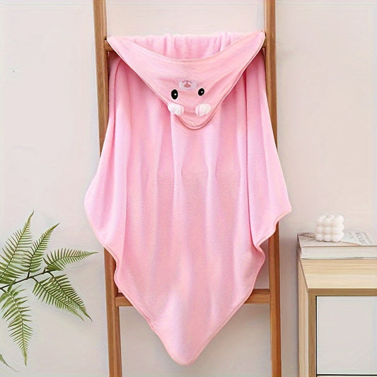 Soft and plush hooded bath towel for kids featuring an adorable rabbit design. This ultra-absorbent, hypoallergenic towel is perfect for children. Sized at 80.01x80.01cm in pink, it makes an ideal gift for both boys and girls.