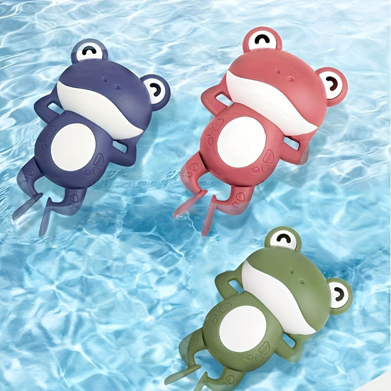 Frog swimming bath toy for youngsters playing in the water.