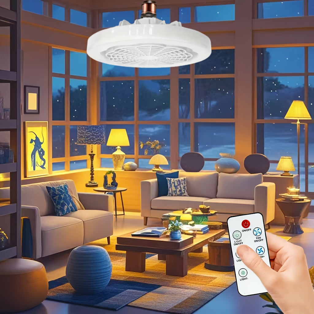 A remote-controlled E27 fan light that's simple to use, with strong airflow and minimal noise. Can function as just a fan when the light is off. Features adjustable smart LED technology, making it the ideal sleep companion for bedrooms, living rooms