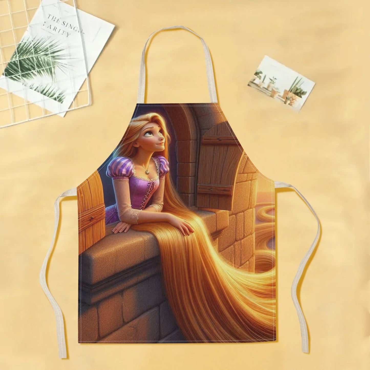 Waterproof Disney Cinderella Apron Made from Durable Polyester - Easy to Care for, No-Lining Design, Perfect for Hotels, Supermarkets, Restaurants, Fruit Shops, Milk Tea Stands, and Home