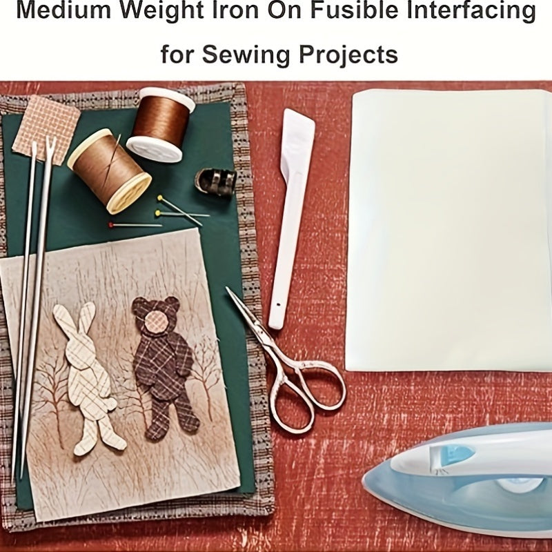 20 Pieces of Iron-On Adhesive Sheets: Double-Sided Fabric Glue for A4 Size Projects, Press-On Patch Tape, Fusible Interfacing for Sewing, Heat Bonding Solution