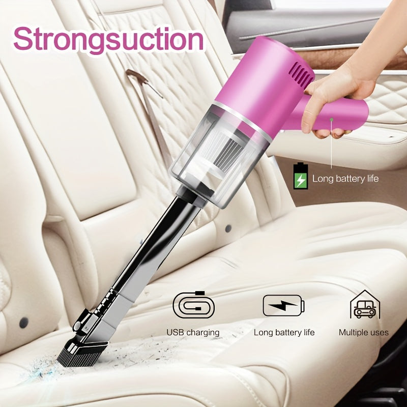 Introducing the High-Powered Cordless Handheld Vacuum Cleaner with Strong Suction - Rechargeable via USB, Equipped with 2000mAh Lithium Battery and Crevice Tool, Perfect for Cleaning Cars, Kitchens, and Home Floors, A Must-Have Car Vacuum Cleaner.