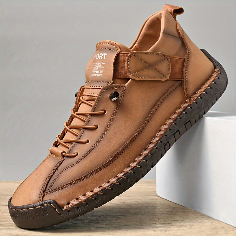 Men's Microfiber Leather Outdoor Shoes for Hiking, Breathable and Non-Slip