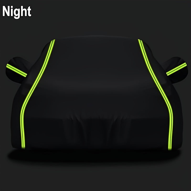 High-quality polyester car cover provides full protection against sun, rain, and snow, suitable for most car models.