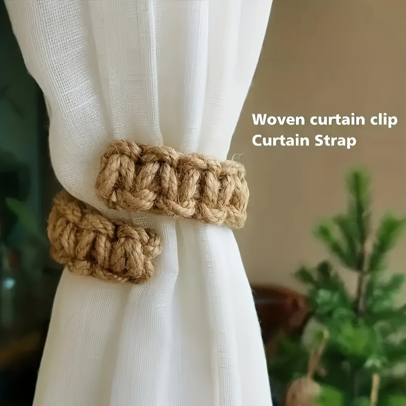 Curtain Tie Rope Braided Curtain Clip Set for Bedroom Living Room Home Decor - Includes 2pcs/4pcs Curtain Tiebacks