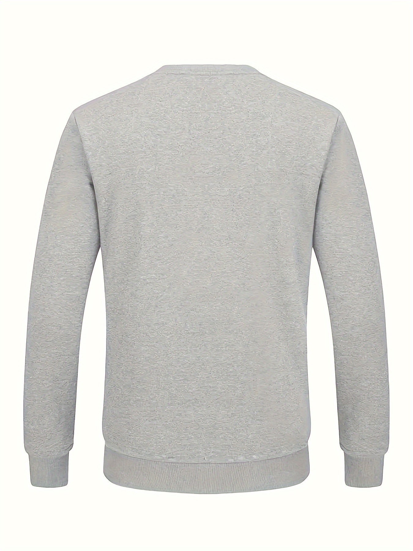 Fleece-lined men's sweatshirt with 'Mama' print in gray, perfect for fall and winter.