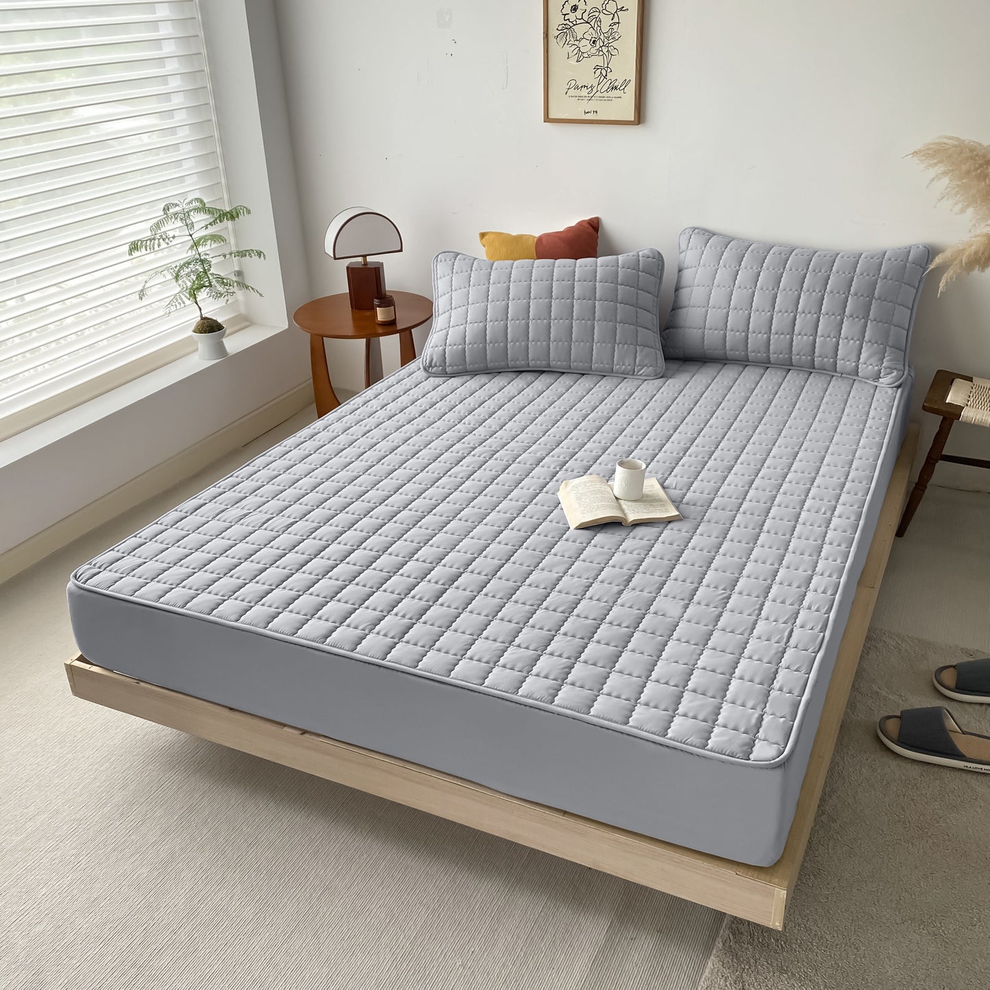 This double-layer waterproof bedsheet features a water washing and brushing treatment for ultimate comfort during sleep. The sewn stitches ensure durability, making it a perfect mattress protector for bedrooms and guest rooms. Plus, it can easily be