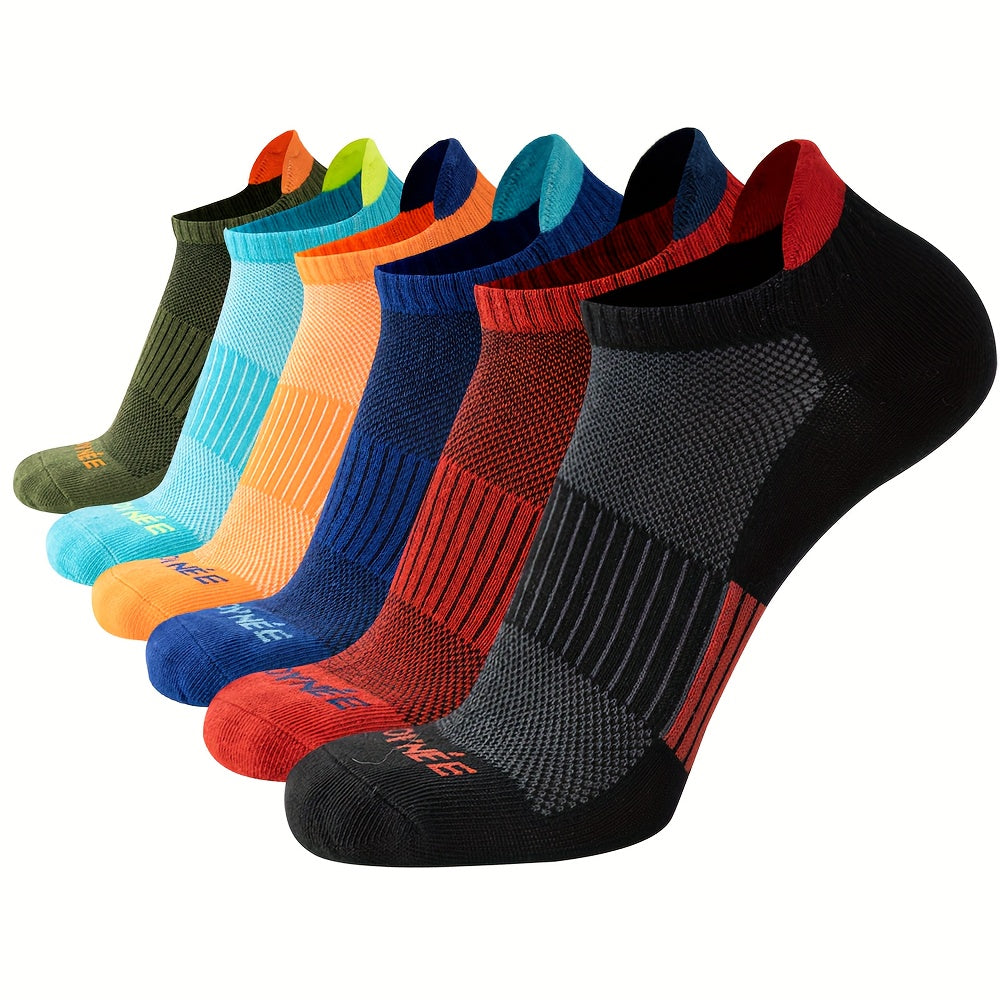 6 pairs of men's no show socks for spring and summer, perfect for outdoor fitness and running.