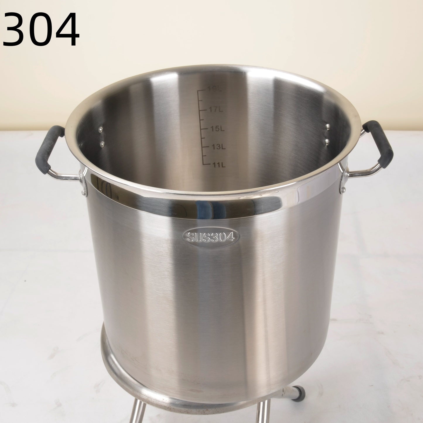 Stainless Steel Composite Bottom High Body Bucket, Large Soup Capacity, Meat and Oil Container, Kitchen Must-Have for Home or Canteen, 1.0mm Thick, 30cm Diameter x 30cm Height, with Lid.