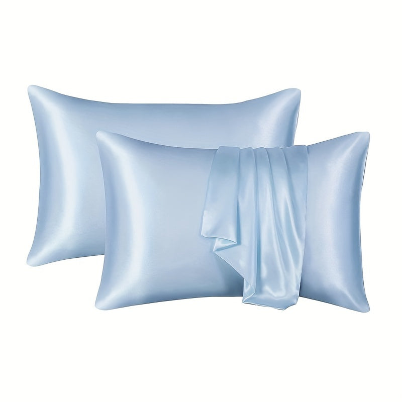 Two pieces of satin pillowcases (pillow core not included), featuring soft and breathable fabric, high-quality envelope design for protecting pillows in bedroom, sofa, or home decor.