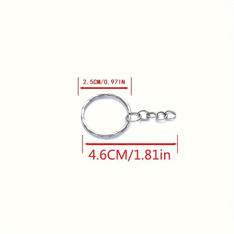 Set of 50 Alloy Key Rings Keychain with Link Chain for Crafting Keychains