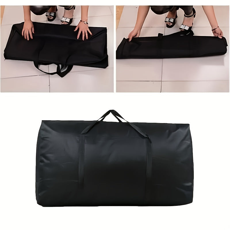 Large Oxford cloth storage bag with double zipper and reinforced handles for moving, travel, and dorm use.