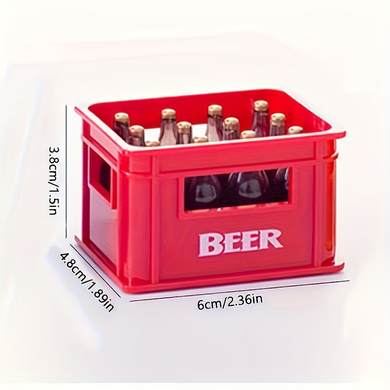 Retro 3D beer basket bottle opener magnet for soda and beer cans.