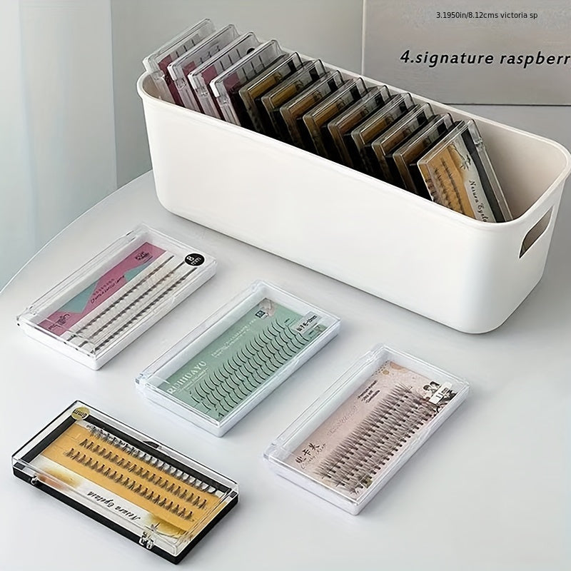 1pc False Eyelash Storage Box, Portable Organizer for Eyelash Extensions, Multipurpose Desktop Storage for Home.