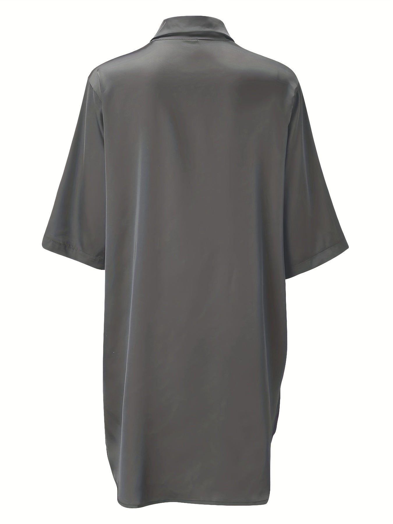 Comfortable and smooth European and American silky shirt for women, ideal for home wear or long pajamas.