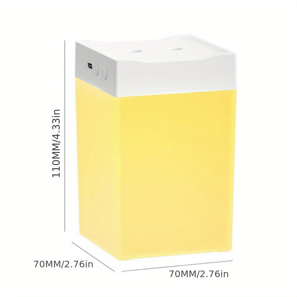 Modern Ultrasonic Mini Aromatherapy Diffuser with LED Night Lamp, USB Powered, for Bedroom or Tabletop, Button Control.