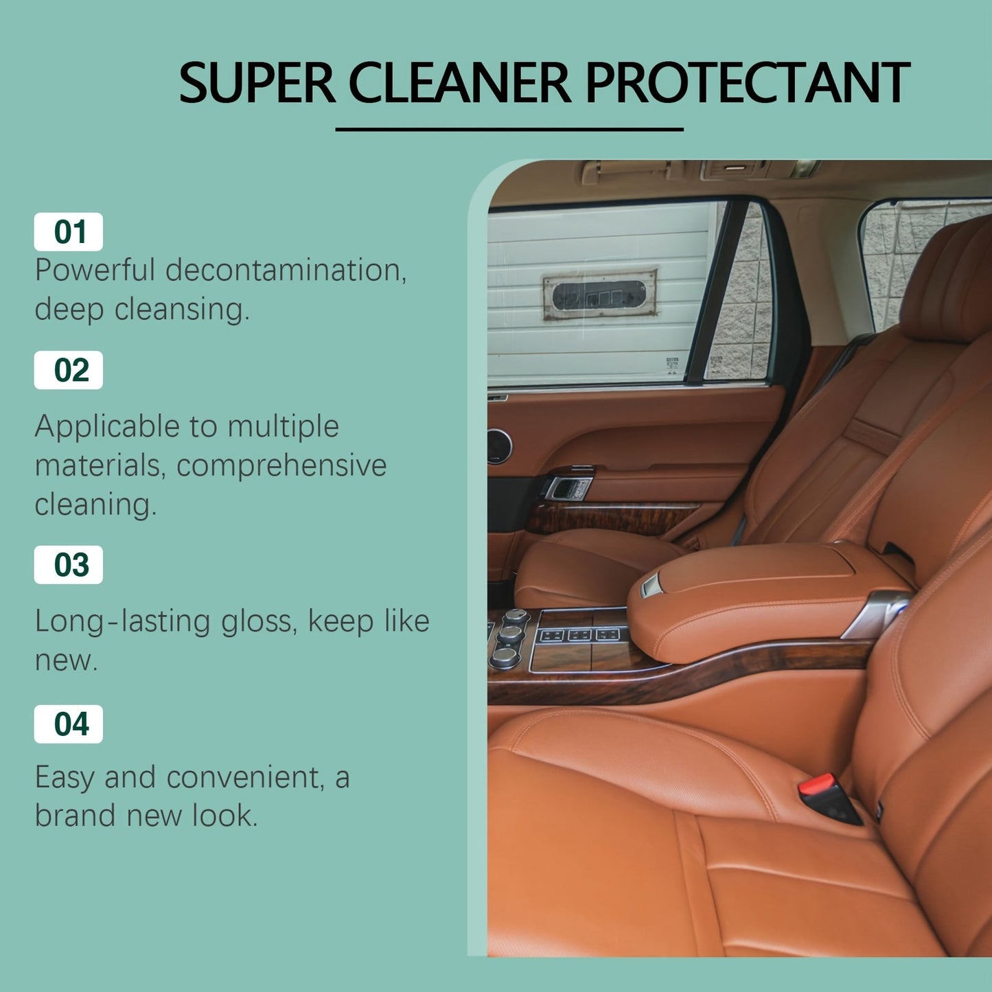 Keep your car seats spotless with the 1L HOMONTH Multi-Purpose Car Seat Cleaner. This stain remover and dirt lifter is specially formulated with sodium bicarbonate to be fade resistant, leaving no residue behind. Perfect for leather surfaces.