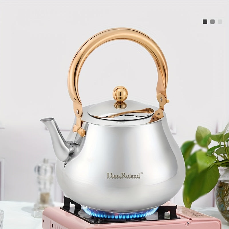 3.0L Hausroland Stainless Steel Kettle with Gas Open Flame Chime Design for Gas Stove in the Kitchen