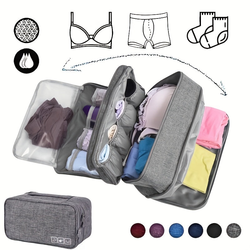 Lightweight Zipper Organizer Set for Travel - Includes Various Pockets for Underwear, Clothing, and Accessories - Portable Packaging Bag for Luggage