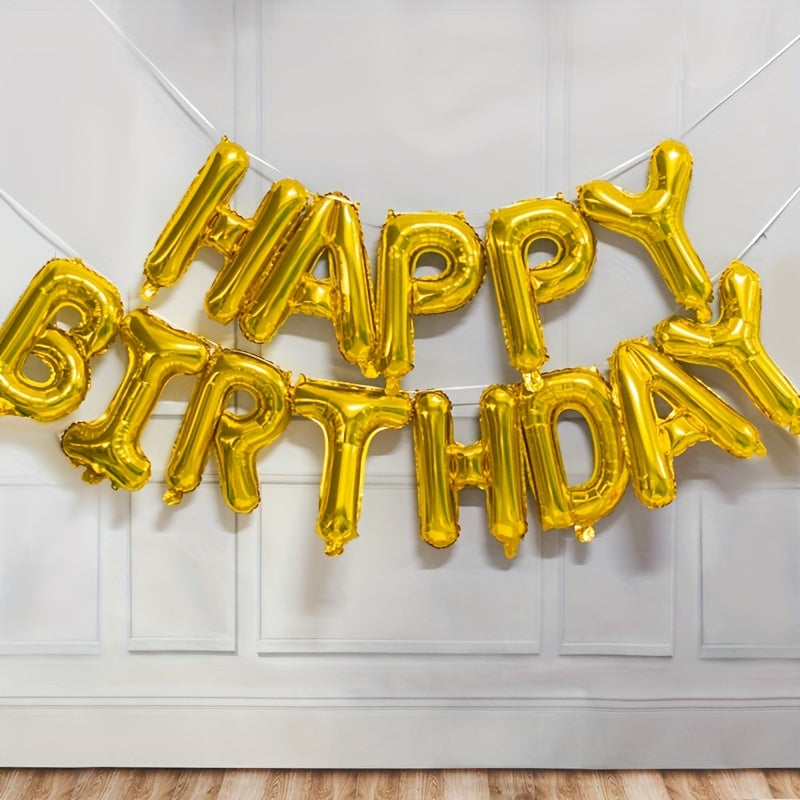 13-piece English Happy Birthday 16-inch Letter Kit for party decoration.