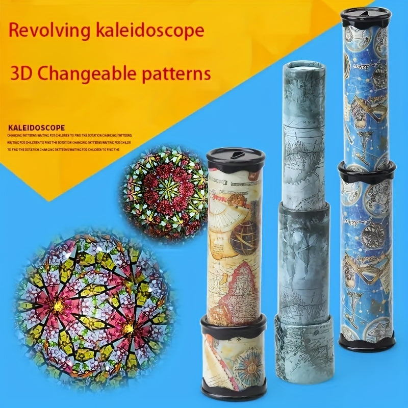 Magic Kaleidoscope Tube with mixed color plastic, surprise patterns for all ages.