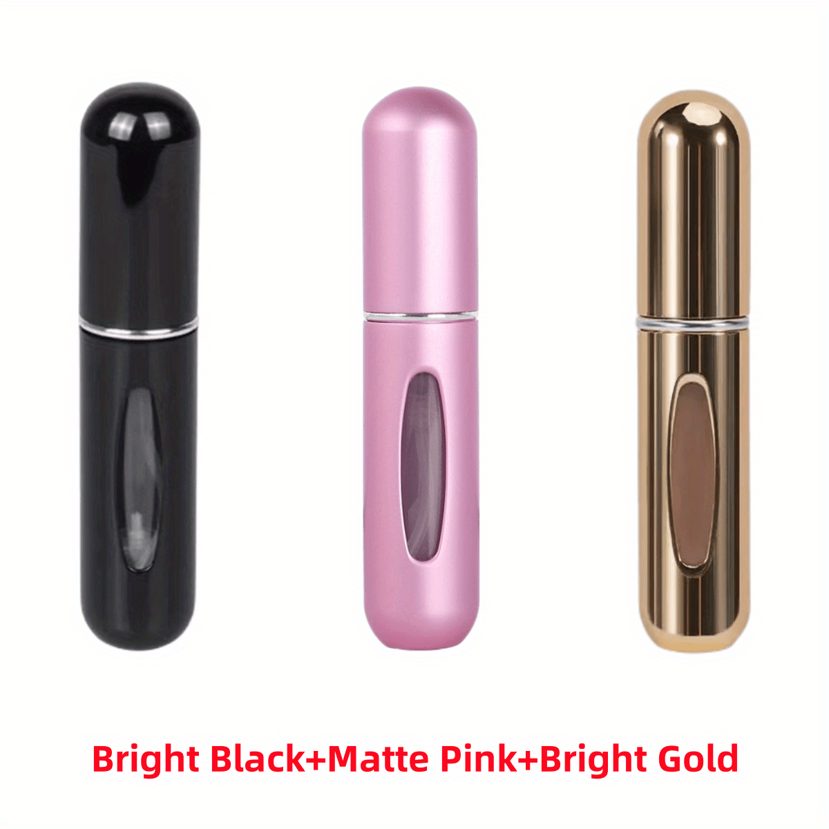 Portable refillable aluminum atomizer spray bottle for travel, car use