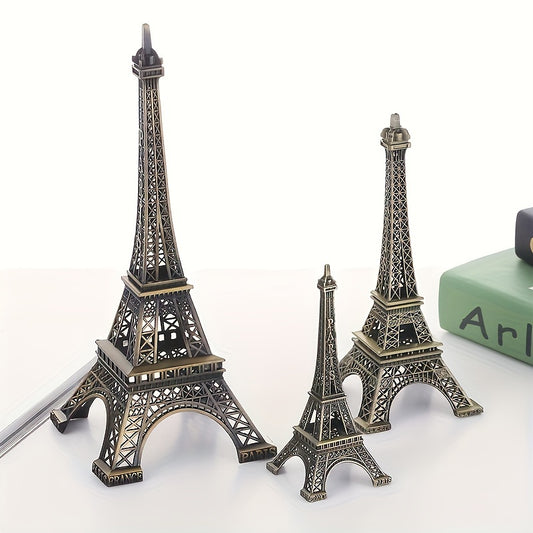 Versatile Eiffel Tower Statue, Cast Iron Decor for Home and Office, Indoor/Outdoor Display, No Electricity Required.