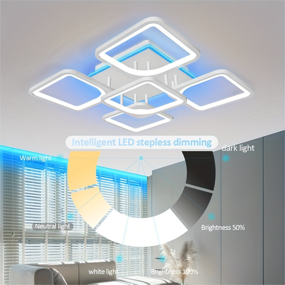 Dimmable smart LED ceiling light with remote control, modern Nordic home lighting for bedroom living room corridor balcony.