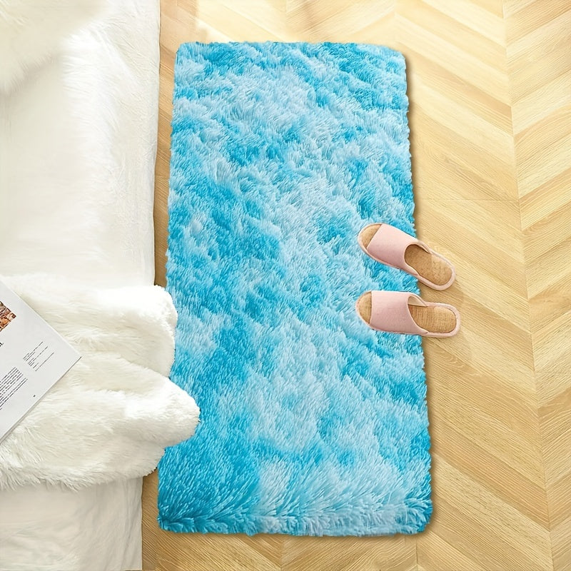 Soft fluffy shag area rug for living room or bedroom. This non-slip, machine washable carpet adds a cute, luxurious touch to your home decor.