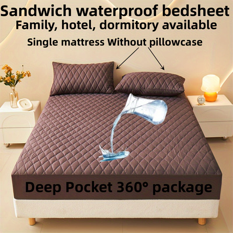 Waterproof interlayer mattress protector, stain and moisture-proof fitted sheet, urine resistant, breathable cover for mattress protection. Suitable for use in household bedrooms and hotels.