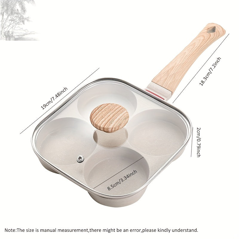 Get the EcoLife 4-Section Non-Stick Soup Pot with Lid, perfect for daily cooking. This multi-compartment frying pan is Teflon-free and ideal for use as a barbecue grill pan. No power supply needed for this flat-bottomed cookware.