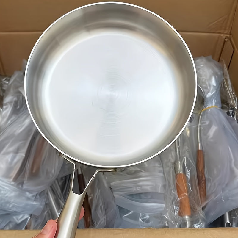 BAICHANG Stainless Steel Non-Stick Frying Pan is the perfect cookware for gas and induction stoves. It is durable, easy to clean, and versatile, making it ideal for cooking eggs and pancakes. Please hand wash only.