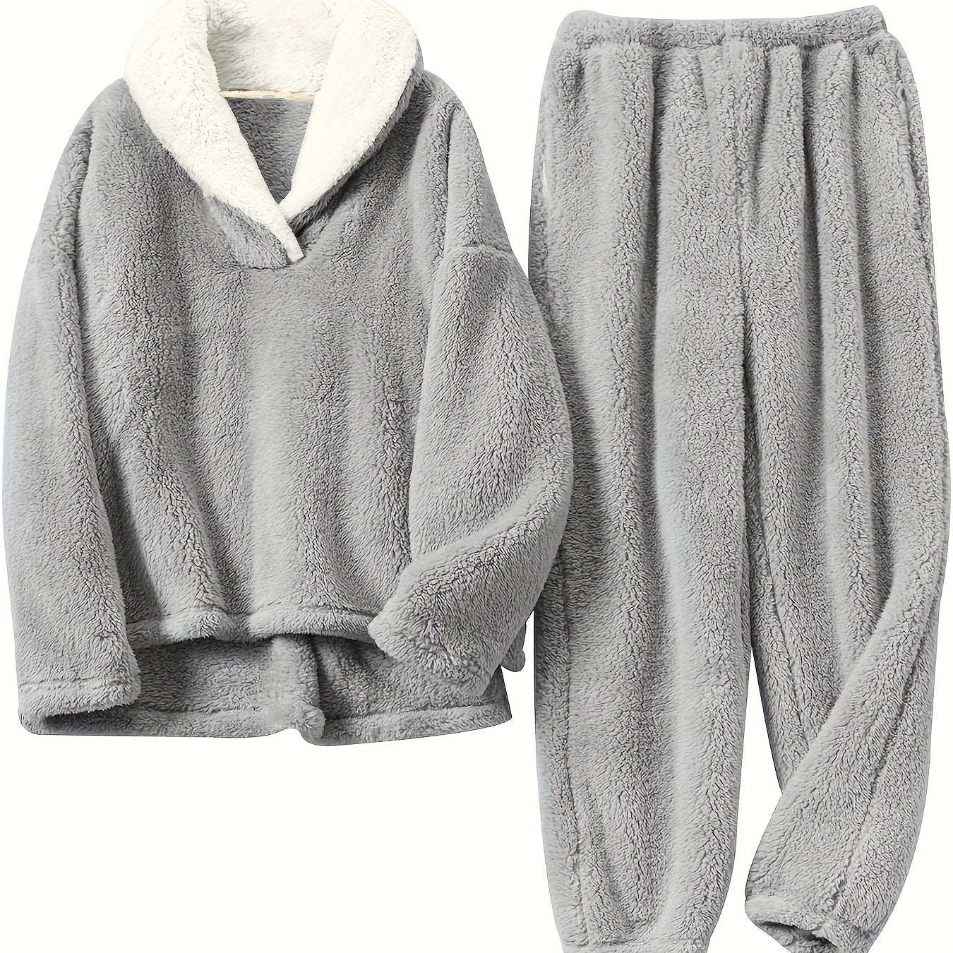 Cozy Flannel Loungewear Sets for Women, Long Sleeve Tops & Pants