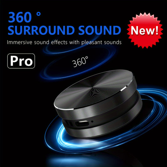 OKJEW 360° Surround Sound Wireless Speaker with Bass Boost, Button Control, Wireless Connectivity, Passive Amplification, Wall Mountable, Battery-Powered.