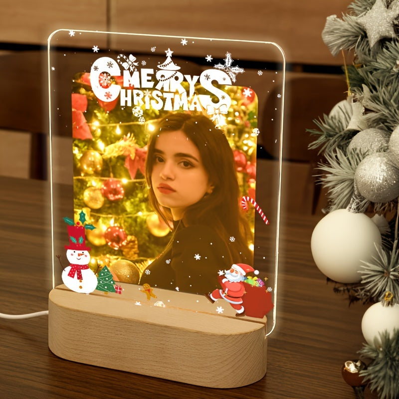 Personalize your Christmas memories with our Illuminated Acrylic Heart Frame, perfect for displaying your favorite photos. This Creative Transparent Ins Style Tabletop Display allows you to create a DIY picture gift for any occasion, whether it be a