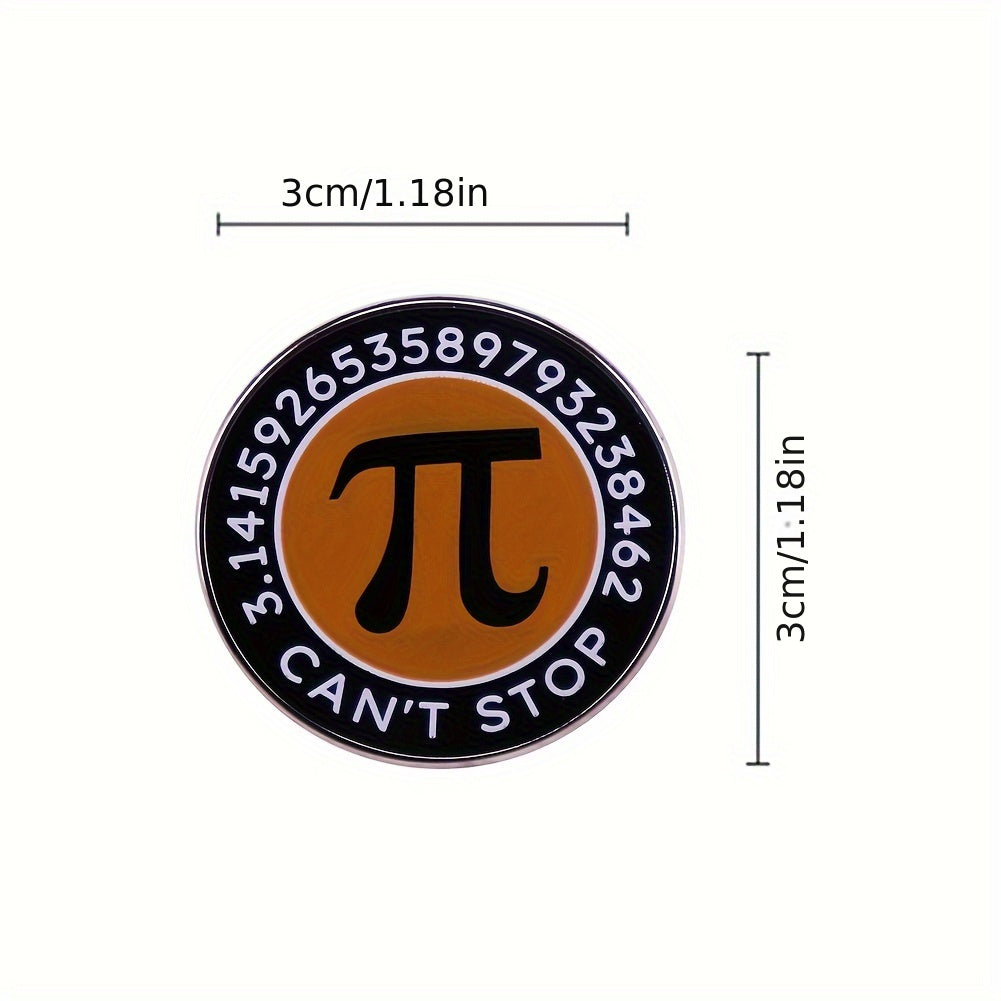 Стильная брошь-булавка в виде пи и математического уравнения - изготовлена из цинкового сплава, идеально подходит для повседневной носки и формальных мероприятий.