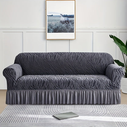 Sofa slipcover with skirt, non-slip dustproof cover for all seasons, ideal for protecting furniture in any room.