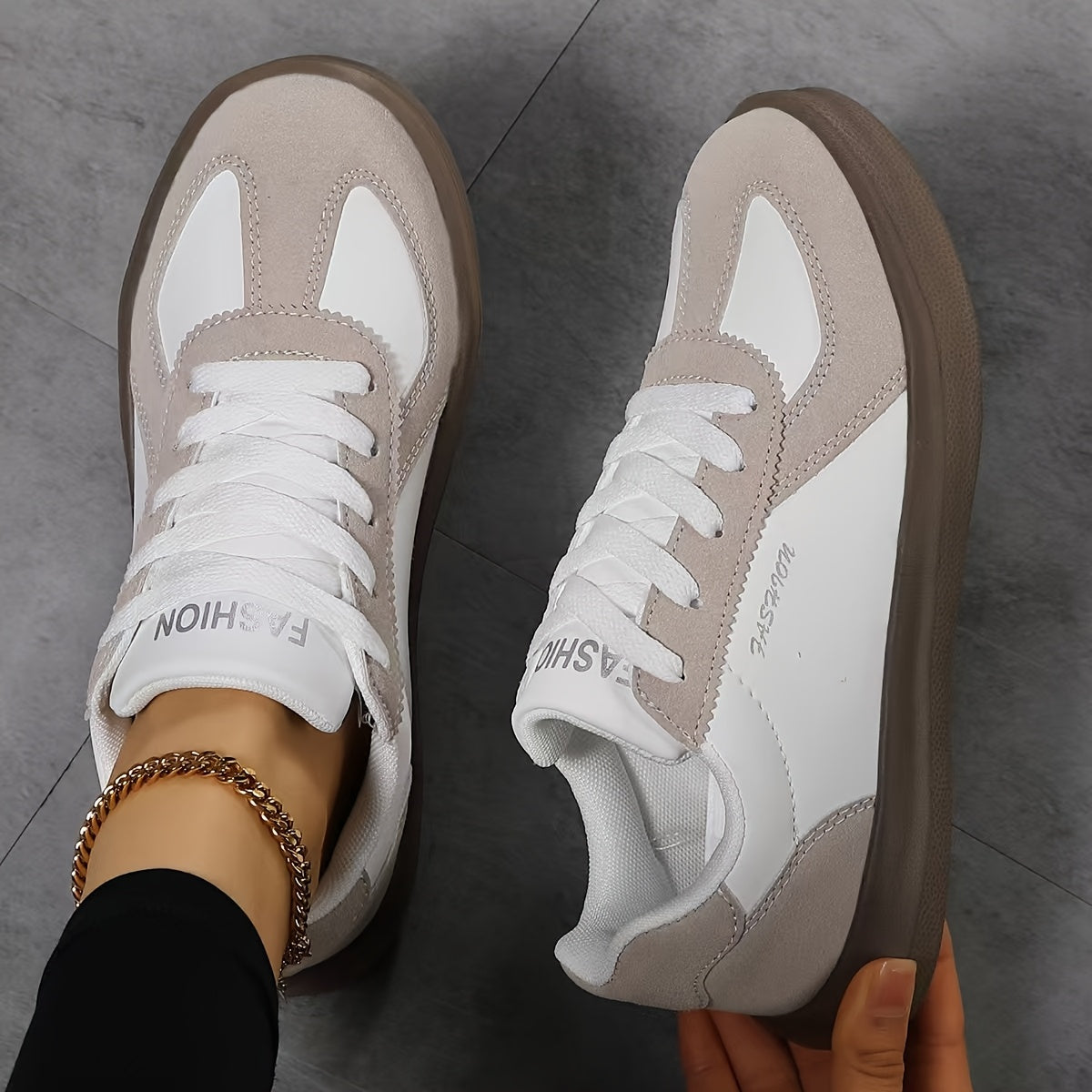 Casual lace-up women's sneakers with lightweight microfiber fabric, fabric inner and insole, and Phylon sole for all-season comfort. Hand washable.