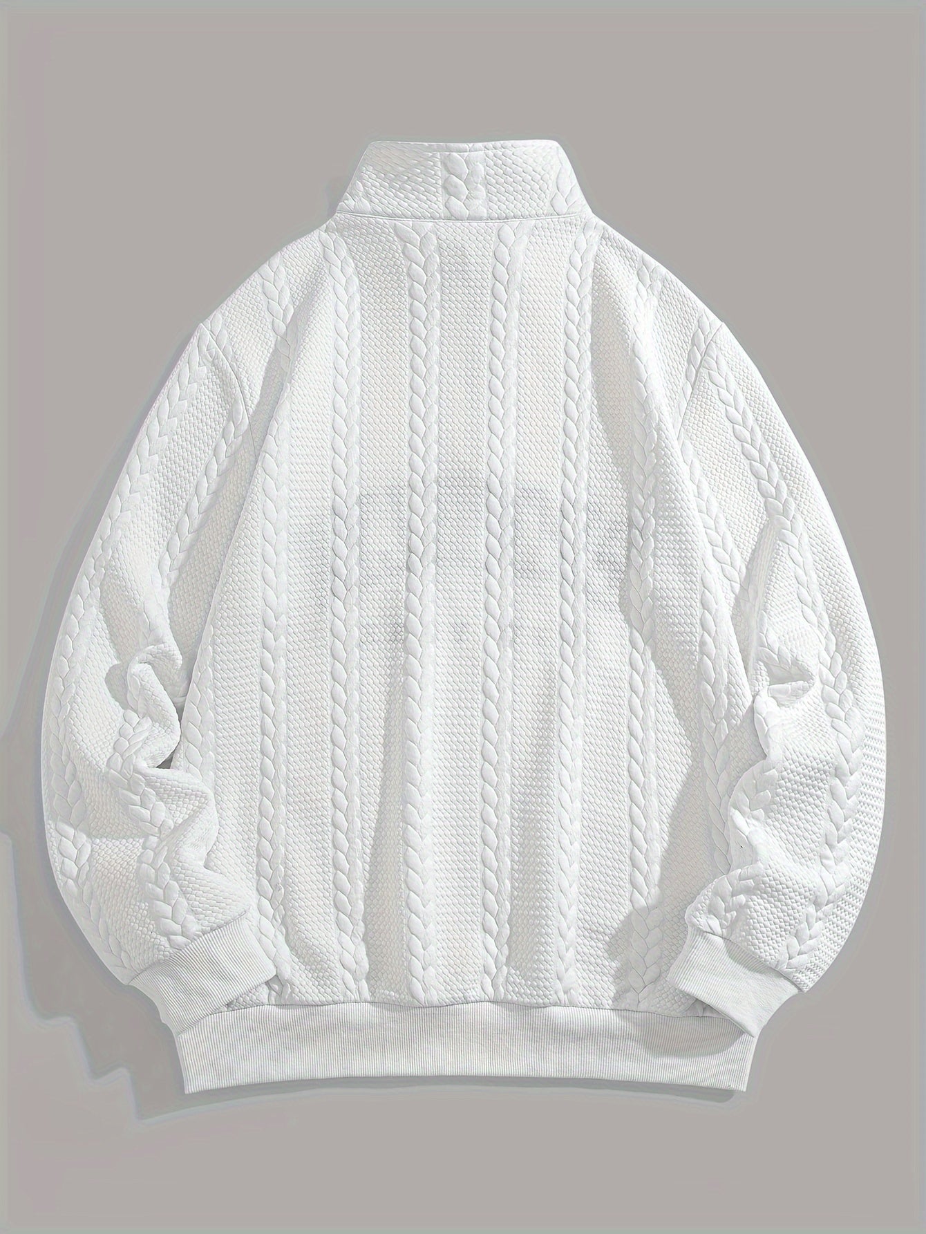 Jacquard Preppy Collared Neck Embroidered Hoodie